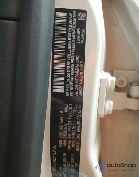 2021 Jeep Renegade Limited z USA, uszkodzony, nr VIN ZACNJDD14MPM65262